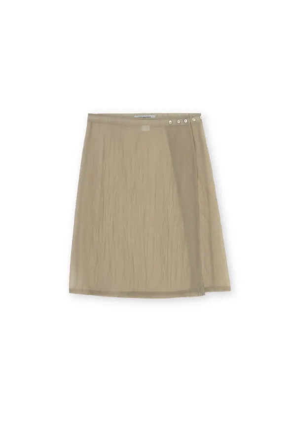 W Wrap Skirt, Beige