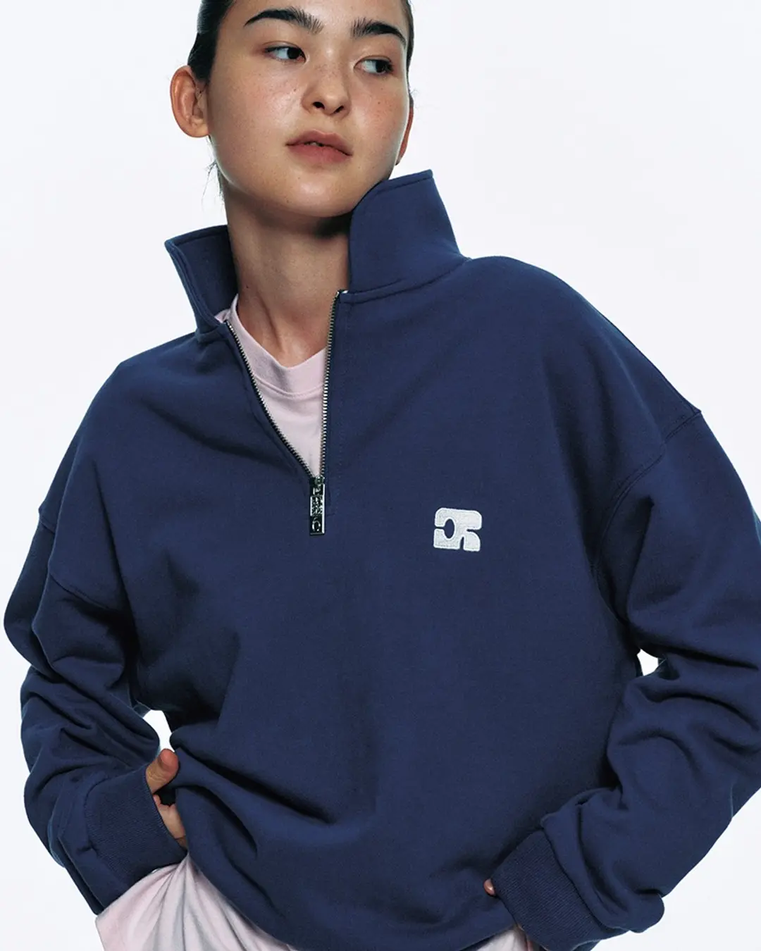 센토르 CENTAUR HALF ZIP-UP SWEATSHIRT_NAVY 상품 이미지 1