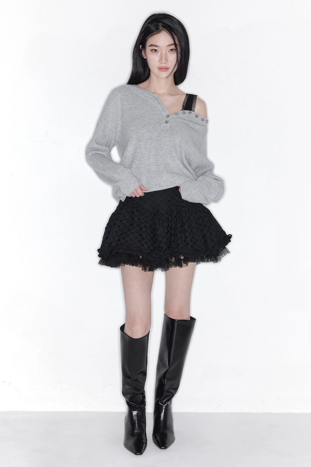 더티스 BLOSSOM WAVE TULLE SKIRT_TT6S501BK 상품 이미지 3