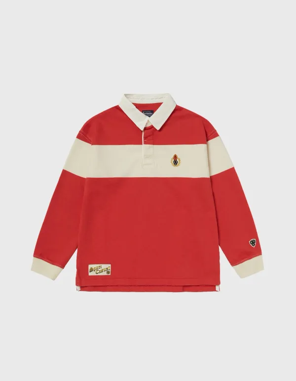 CHILDREN WASHED 7.5S RUGBY SHIRT / Red