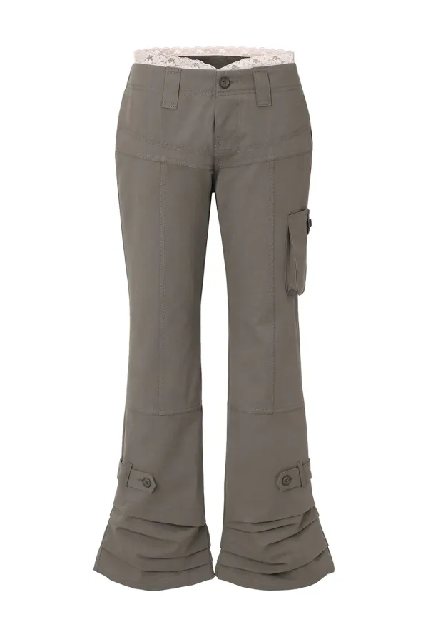 Lace trim cargo pants
