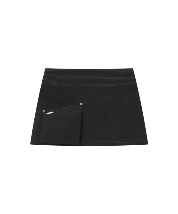 [레이 PICK] Stitch pocket mini skirt BLACK