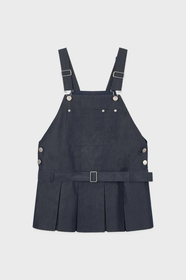 Pleats Mini Overall (Navy)