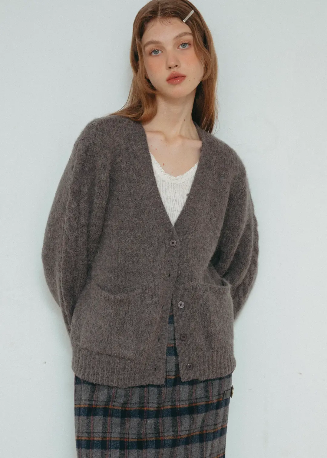 온무드 Cloud Alpaca Cardigan - Charcoal 상품 이미지 2