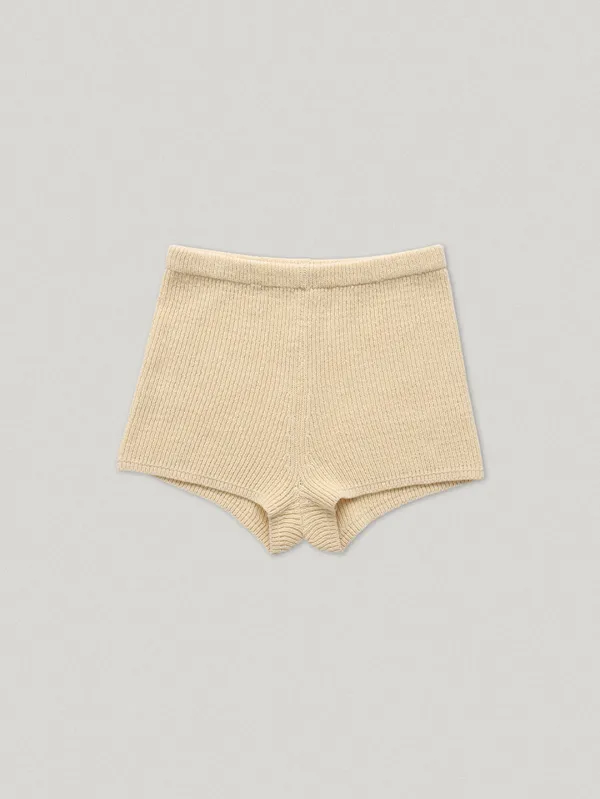 Jem Knitted Shorts Creamed Corn
