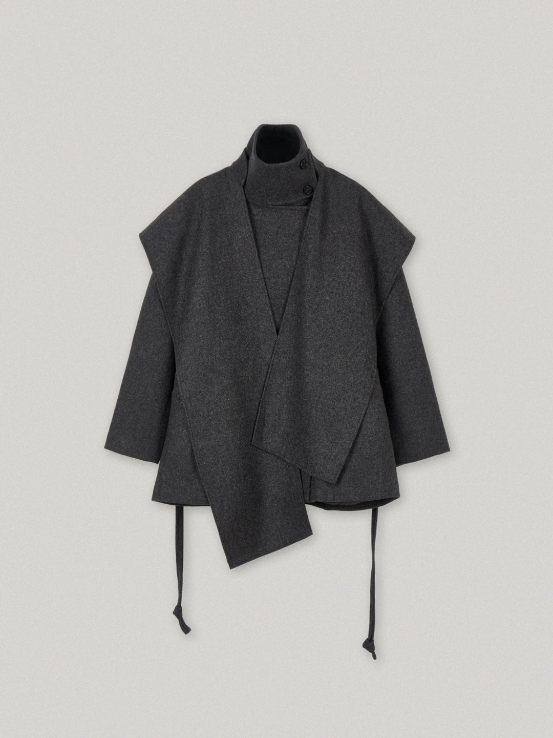 폴뉴아 REFINE HIGH NECK HALF COAT (CHARCOAL) 상품 이미지 1