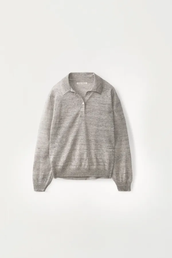 3RD / Carrel collar knit (Ash gray)