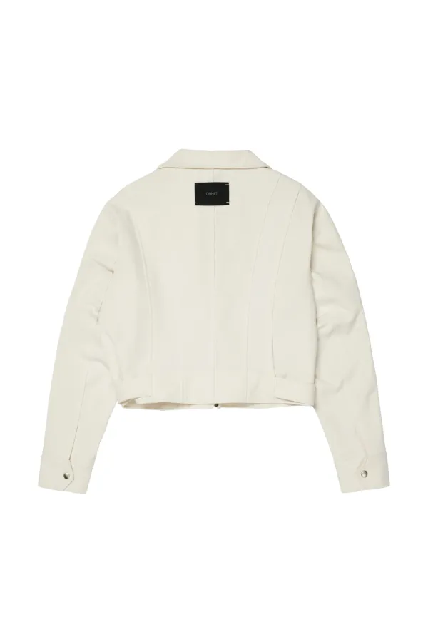 DEINET BELTED COTTON JACKET IN CREAM