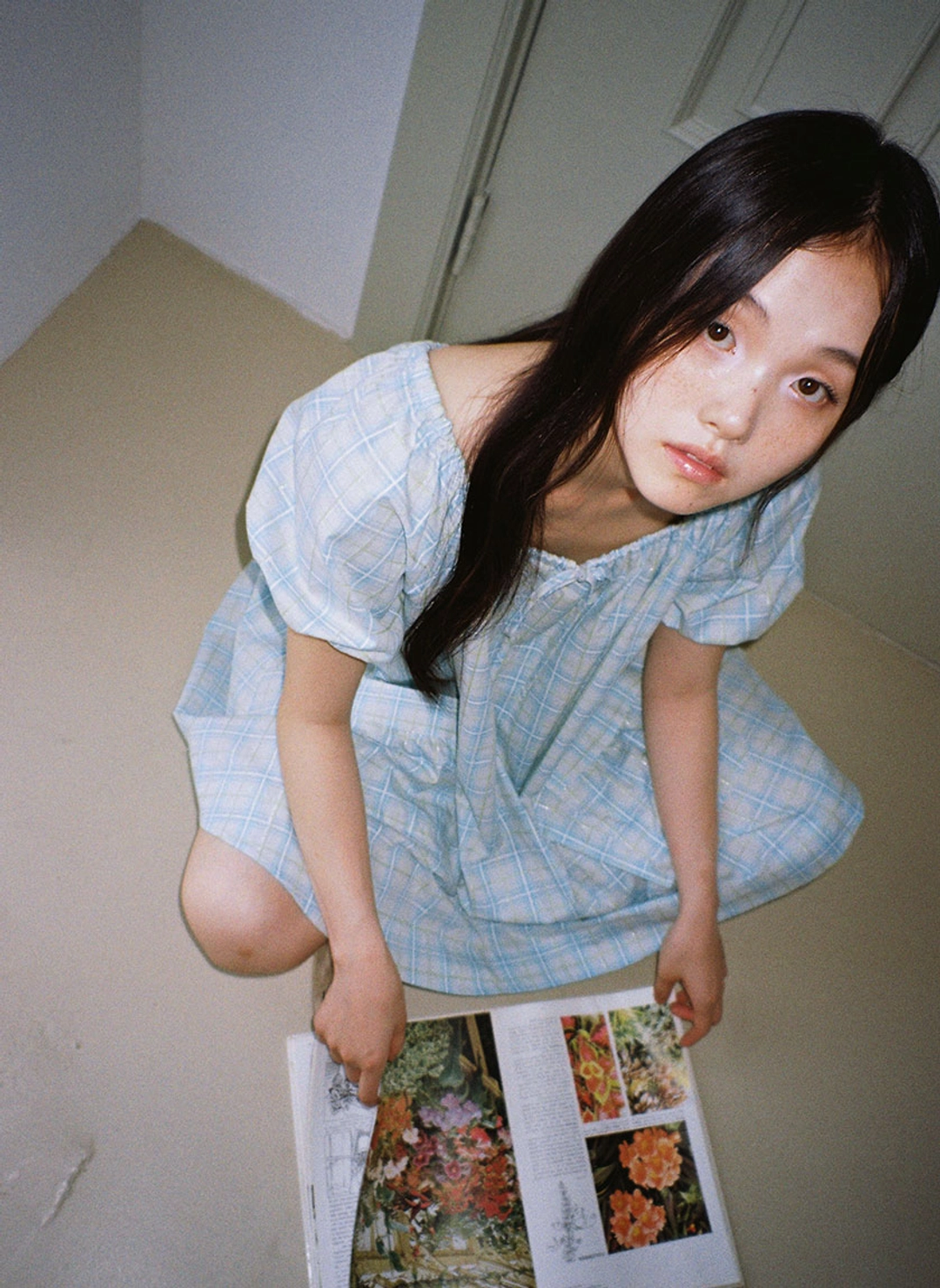루루서울 Hay Check Mini Dress (Blue) 상품 이미지 2