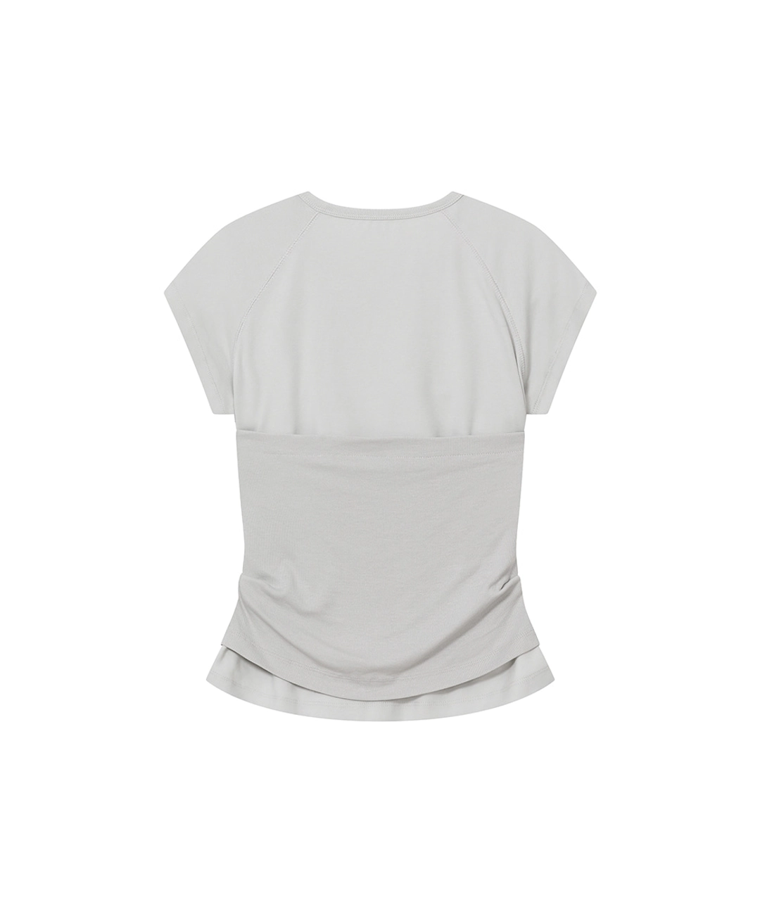 미세키서울 [Hannah X Misekiseoul] Hannah button layered short sleeve GRAY 상품 이미지 2