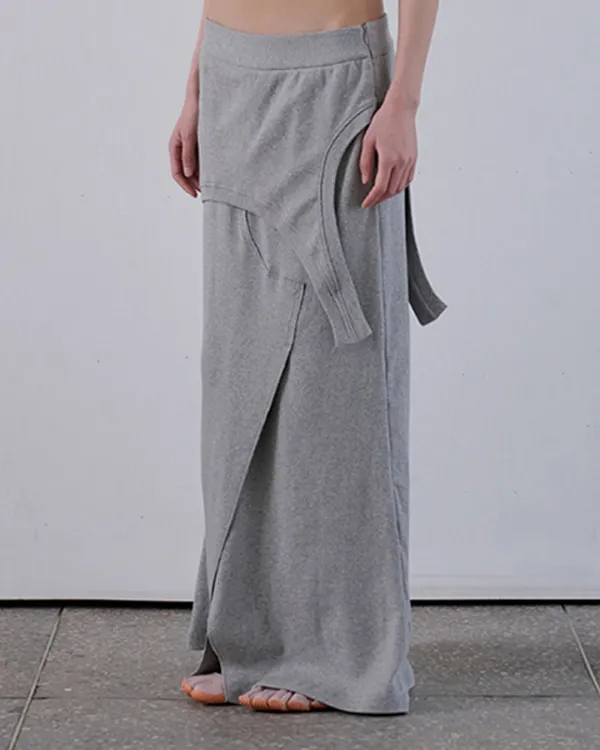 FLIP MAXI JERSEY SKIRT - GREY