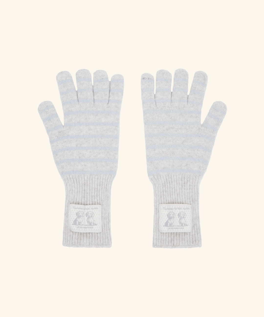 레터프롬문 Puppy Label Stripe Gloves ( Grey ) 상품 이미지 2