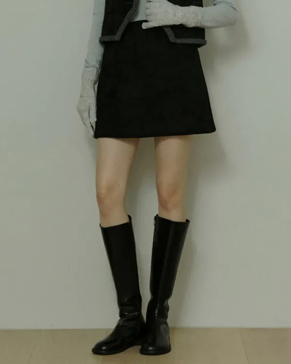 Suede mustang mini skirt - black