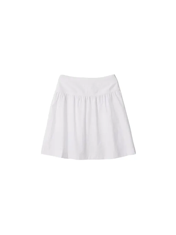 Shirring Midi Skirt White