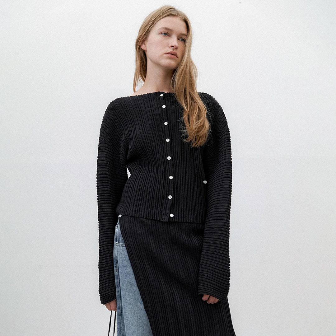 아뜰리에 나인 (CD-2220)ACCORD PLEATS TWO-WAY SHORT CARDIGAN 상품 이미지 1