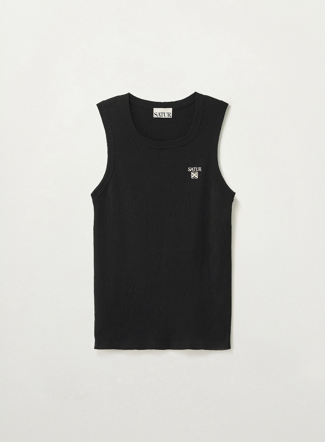 세터 [RIIZE\'s Pick] Logo Ribbed Sleeveless - Black 상품 이미지 1
