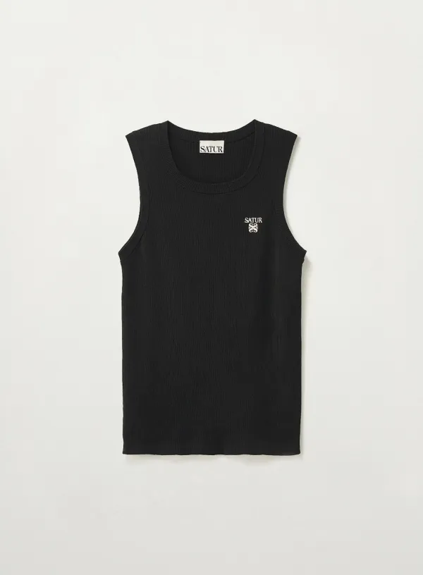 [RIIZE\'s Pick] Logo Ribbed Sleeveless - Black