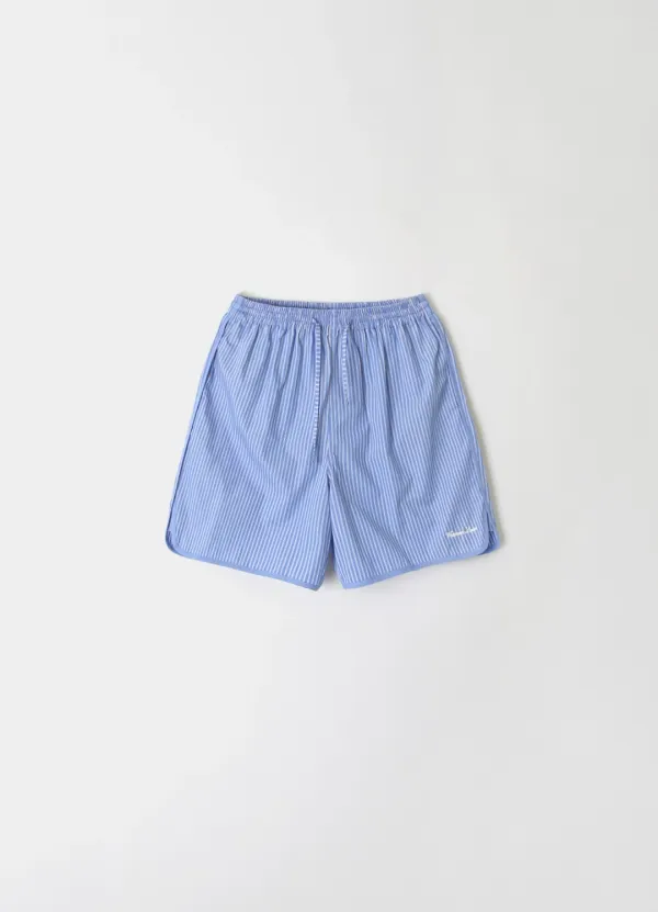 Cotton Binding Trunk Shorts - Blue Wide Stripe