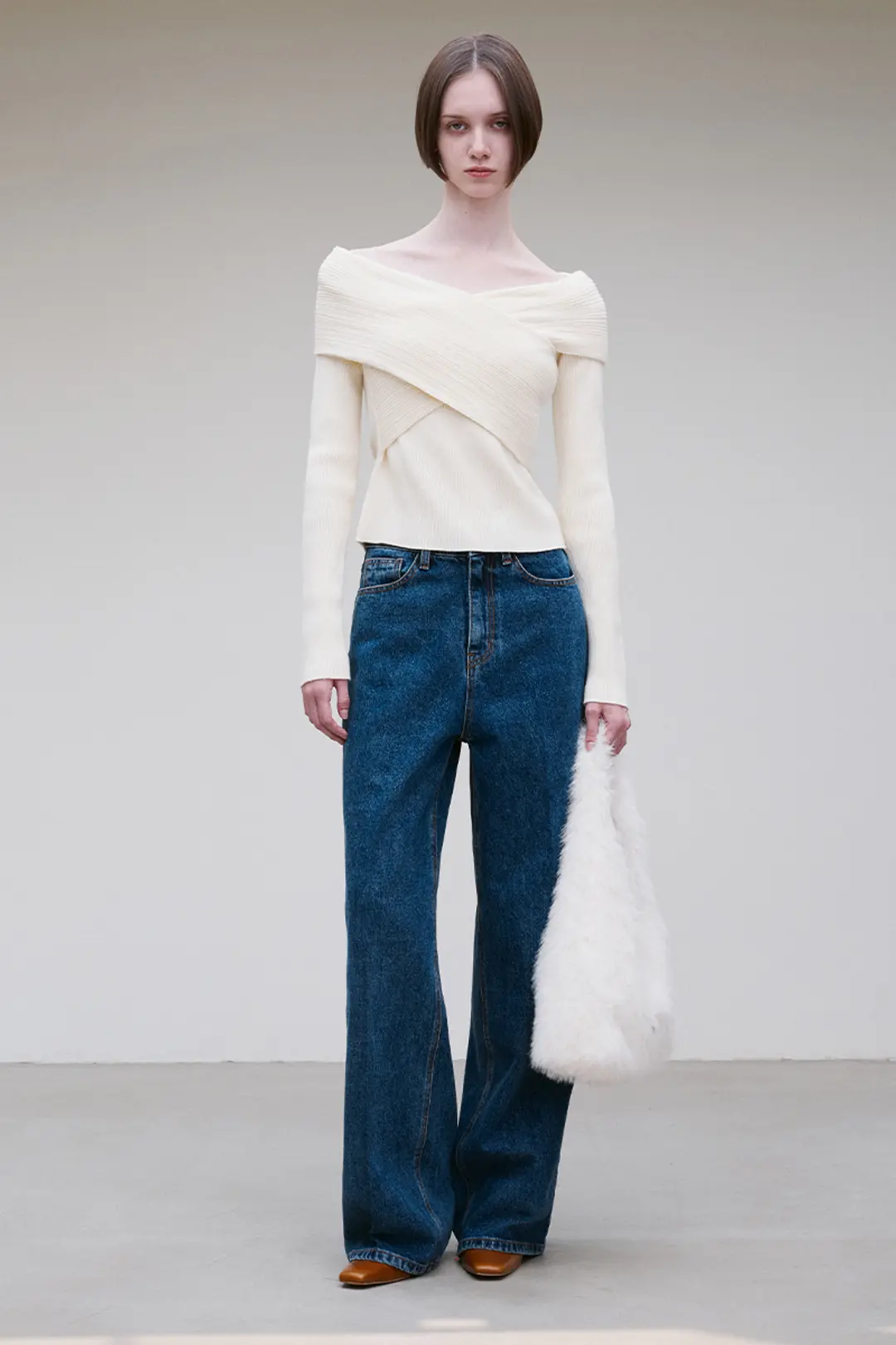 리이 FRONT CREASED DENIM PANTS 상품 이미지 2