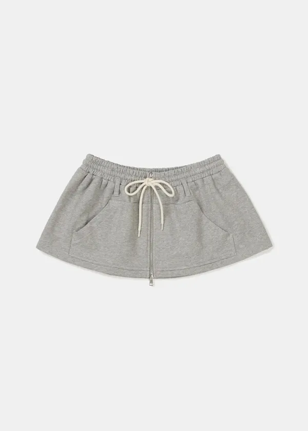 [2nd REORDER] LAYERED ZIP-UP SKIRT (MELANGE GREY)