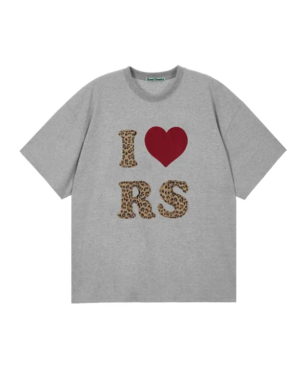 Leopard Heart T-shirt [Gray]
