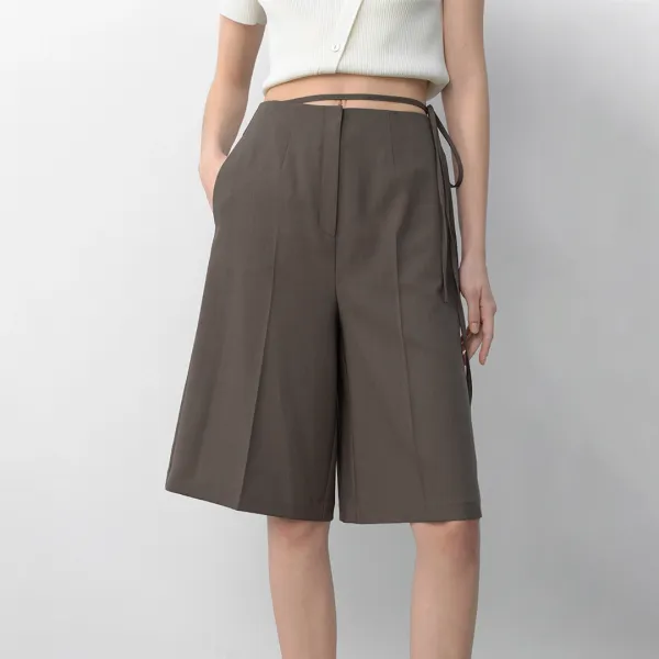 (PT-5651)WAIST STRING BURMUDA PANTS