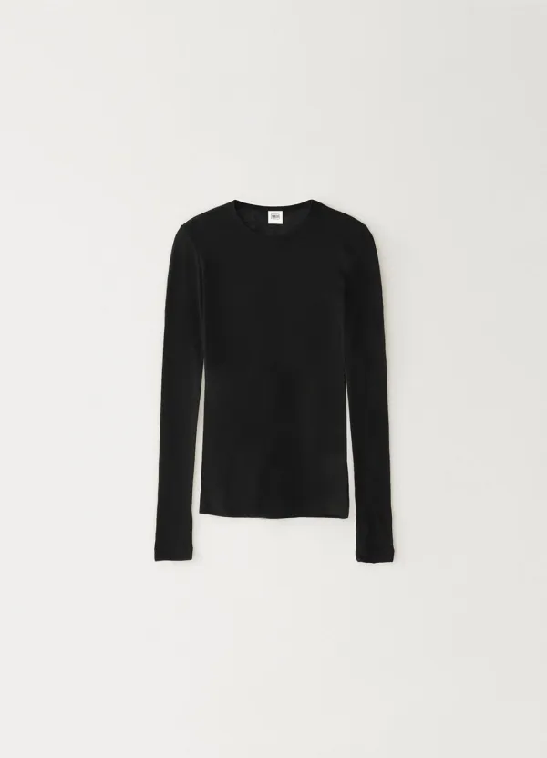 2ND / Wool Silk T-shirt 2 - Black