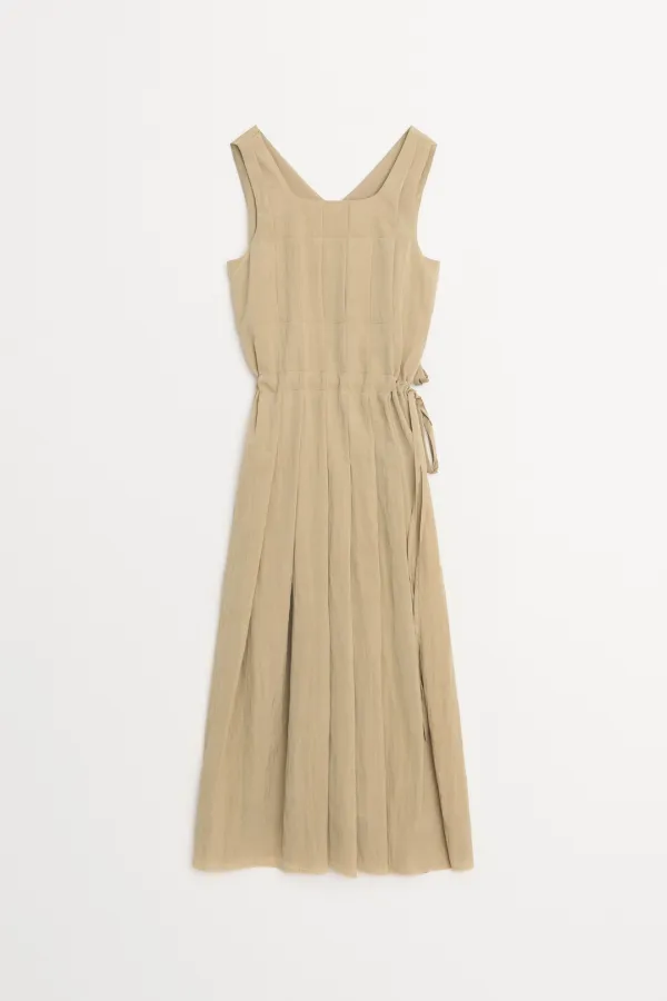 Hepburn Pleated Dress beige