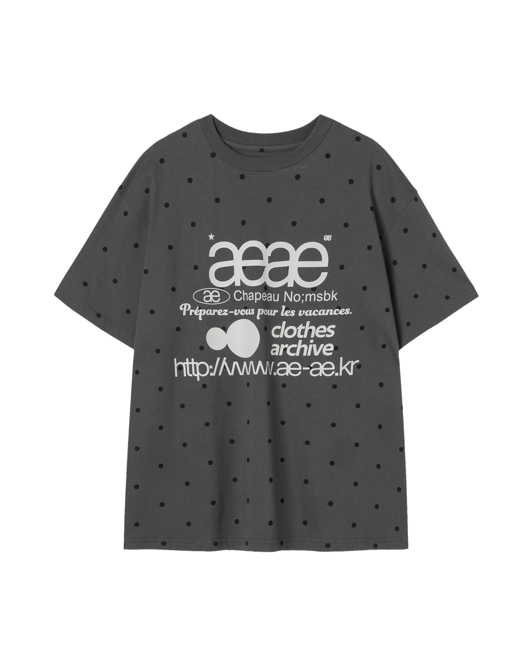 에이이에이이 [6/4 예약발송] WEB LOGO DOT T-SHIRTS [CHARCOAL] 상품 이미지 2