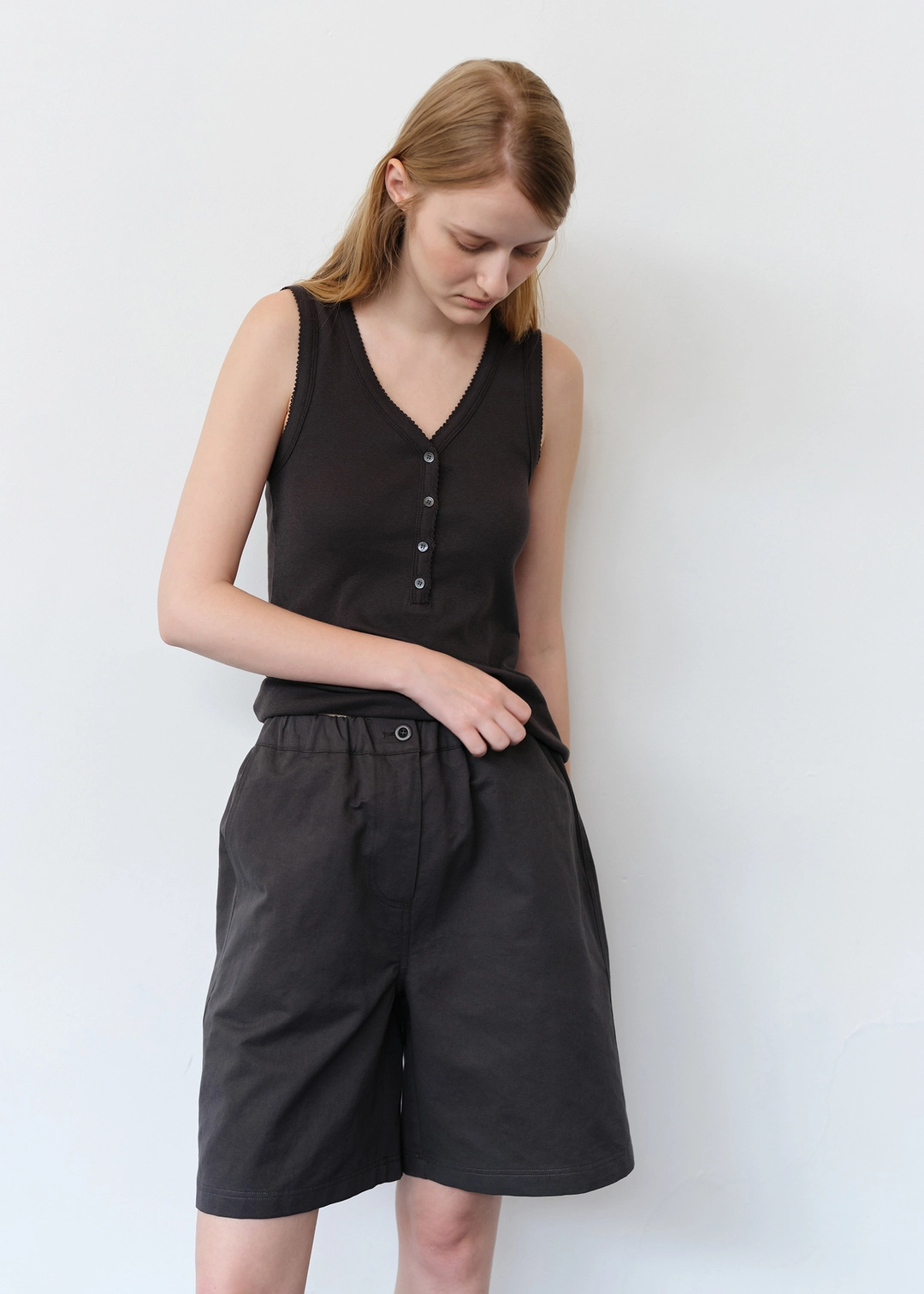 더라이 Linen Blend Half Shorts(Charcoal) 상품 이미지 1
