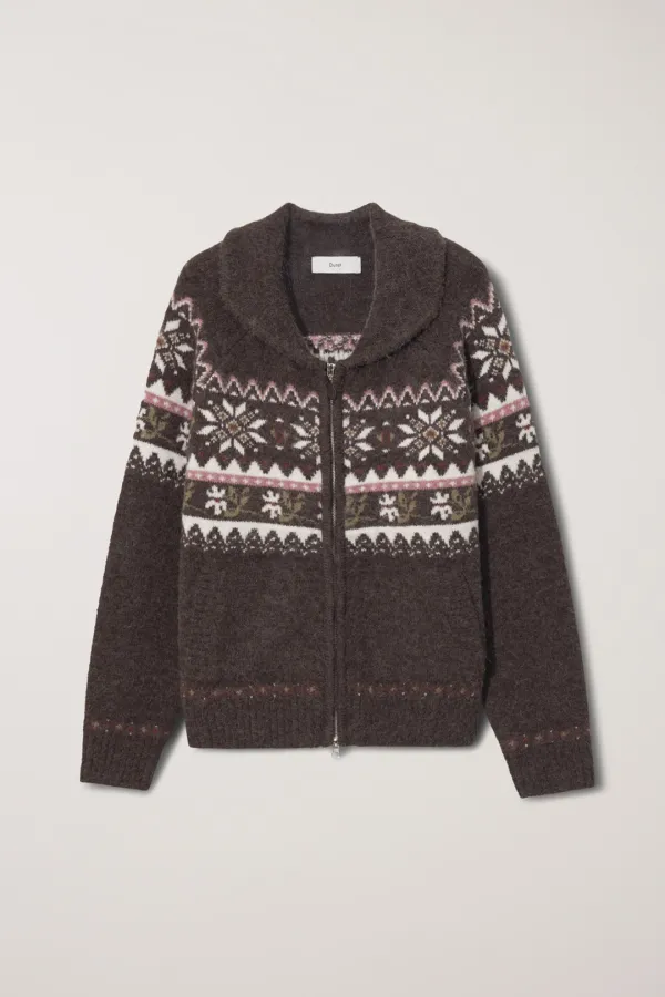 UNISEX COWICHAN CARDIGAN BROWN