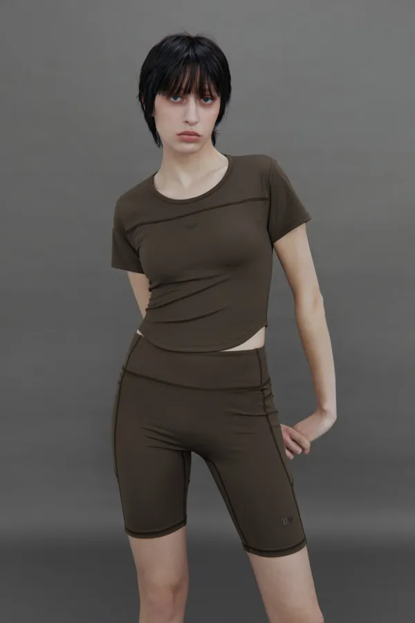 TMB Active Flex Biker Shorts [ Brown ]