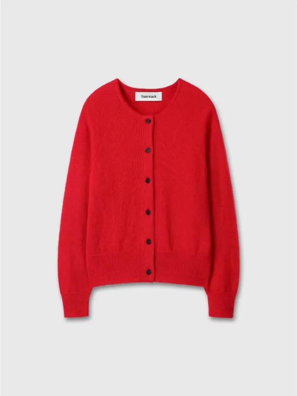 (W) MOHAIR RAGLAN CARDIGAN_ RED