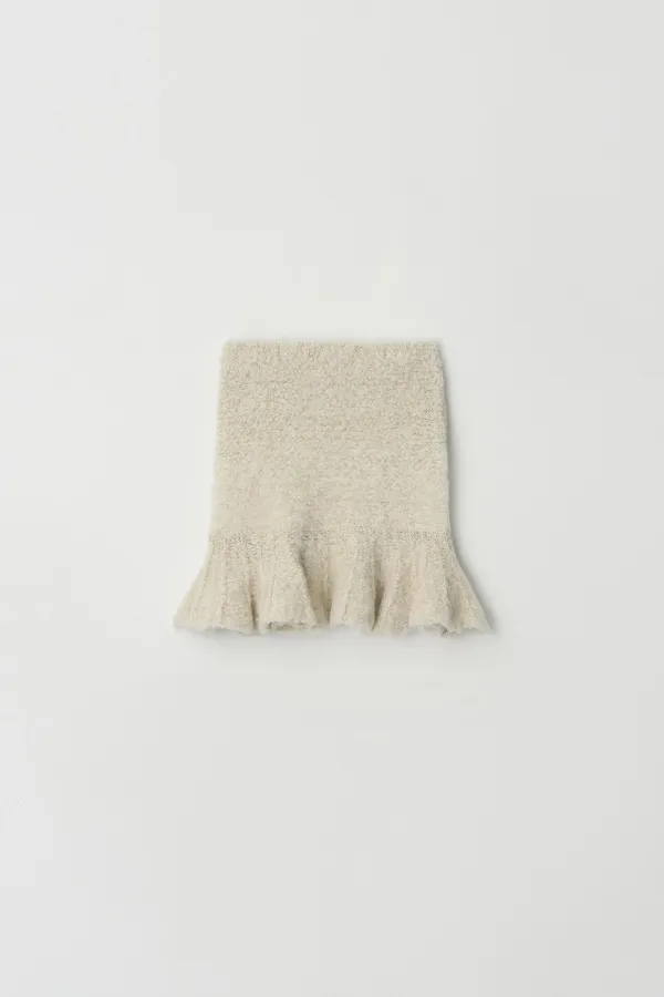 Wool Boucle Skirt (Ivory)