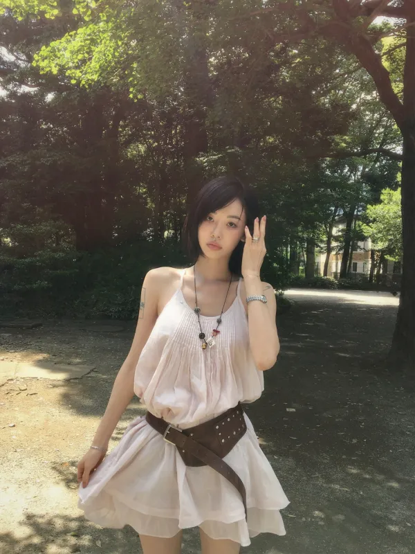 Vintage Gauze Frilled Dress