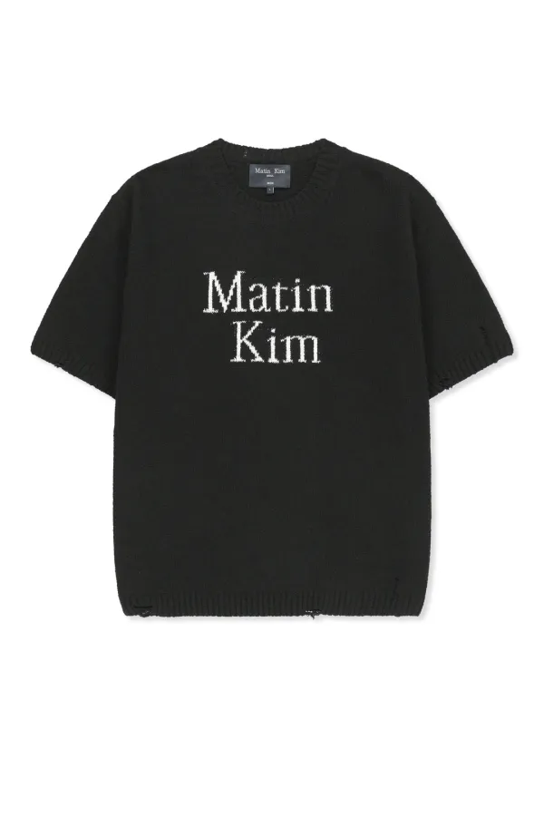 HALF SLEEVE LOGO PULLOVER FOR MEN IN BLACK