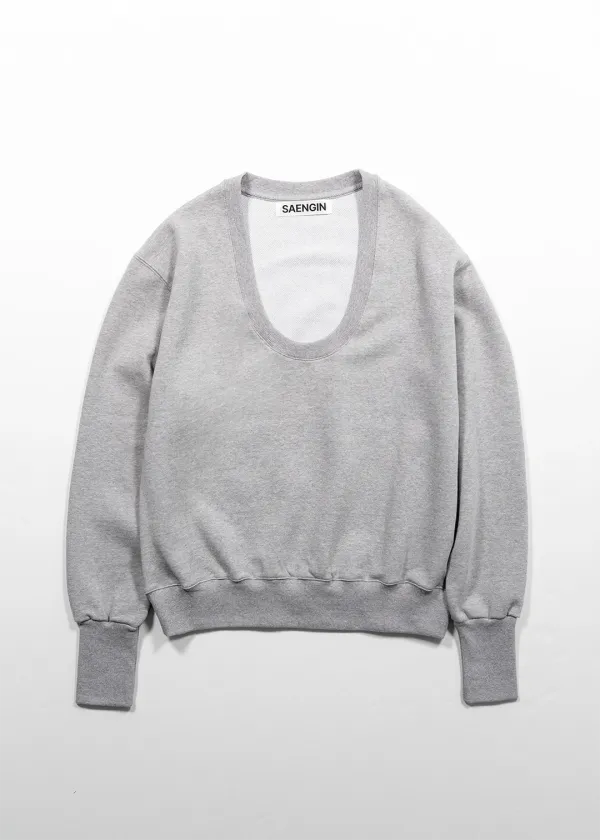 U-NECK SWEATSHIRT - GRAY