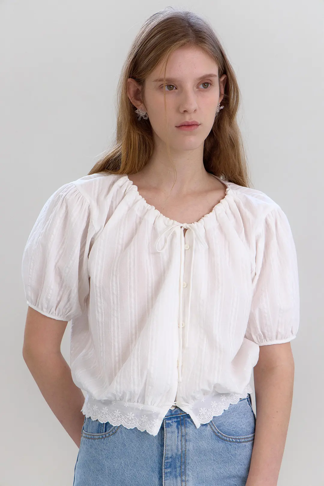 오브오브 Alora puff blouse_white 상품 이미지 2