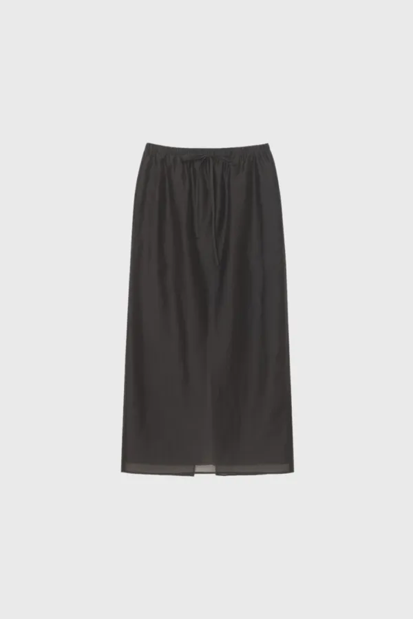 Sheer band skirt (light gray / brown / black)