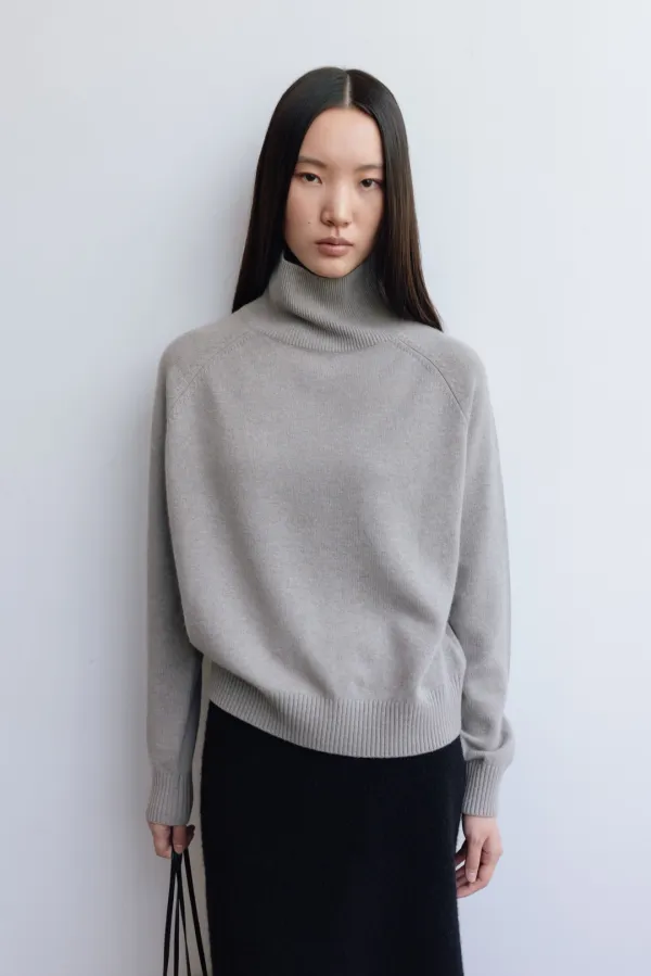 Cashmere blend reversible Pullover_warm grey