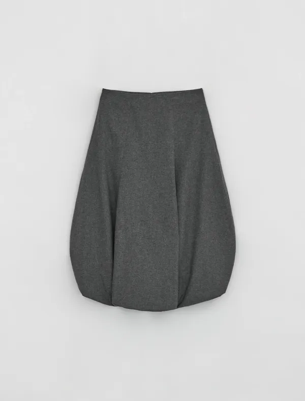 WOOL BALLOON SKIRT [GREY]
