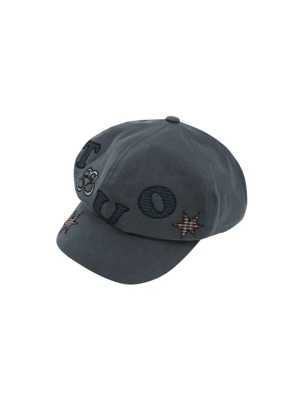 LOGO GRAPHIC NEWSBOY CAP [CHARCOAL]