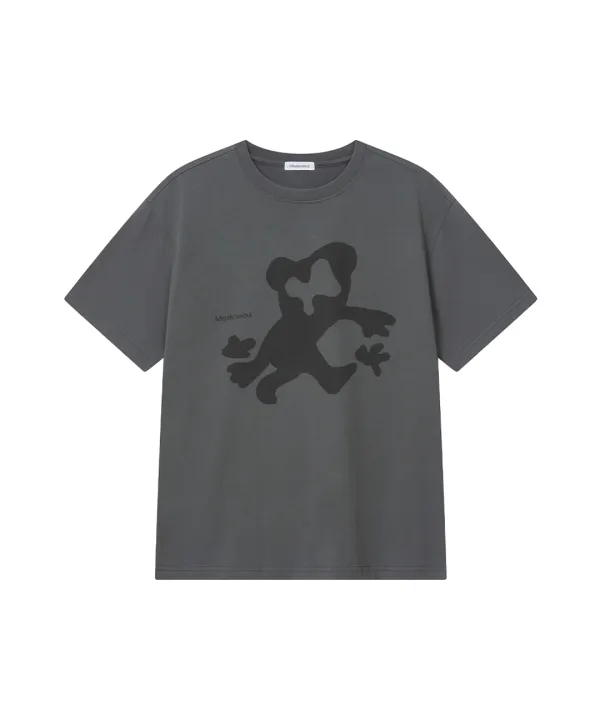 Teddy graphic short sleeve CHARCOAL
