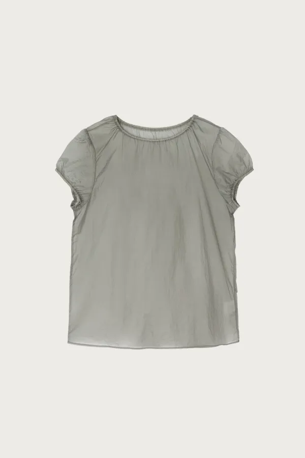 SHEER SHIRRING BLOUSE MOON