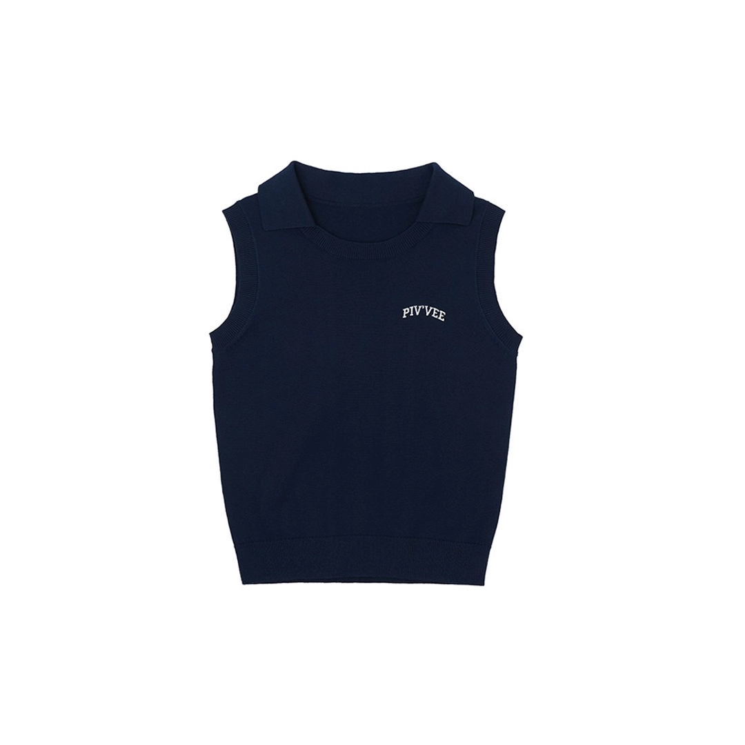 피브비 Giant Smiley Sleeveless Knit Top (ocean navy) 상품 이미지 1