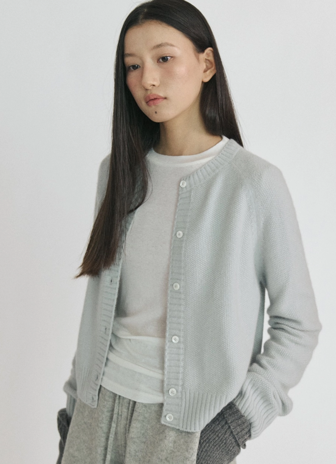 스텝어라운드 Soft Texture Raglan Knit Cardigan_MINT 상품 이미지 2