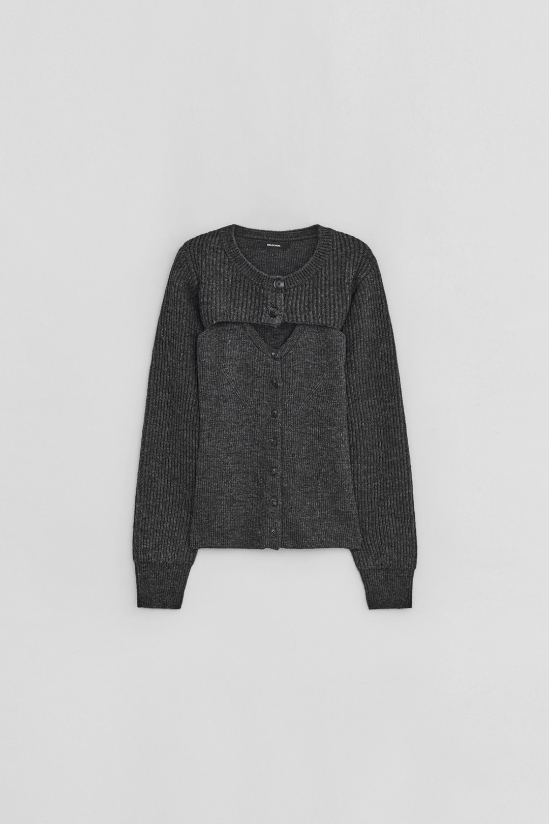 다이애그널 BOLERO LAYERED KNIT CARDIGAN 상품 이미지 1
