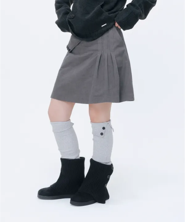 [10월 19일 발매] Folding tuck detail skirt CHARCOAL