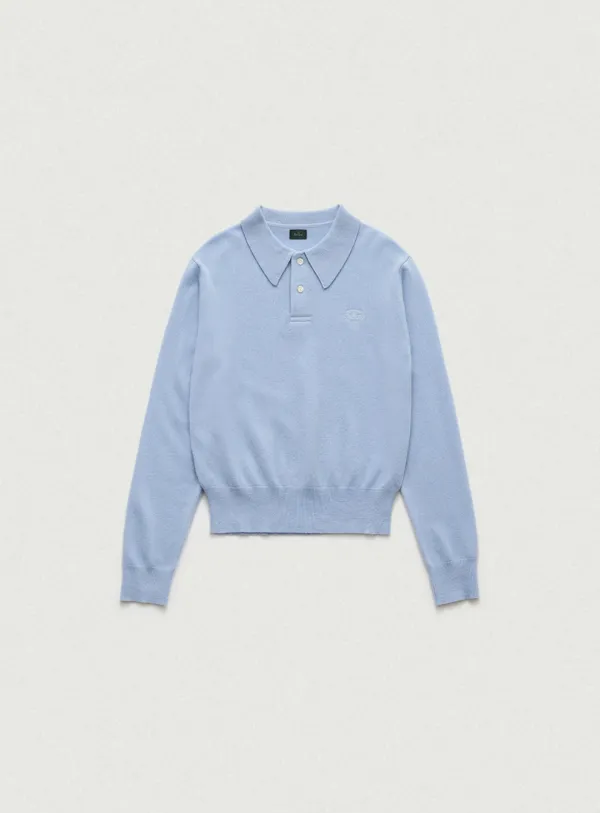 Cashmere Wimblyn Knit Polo Shirt_Sky Blue