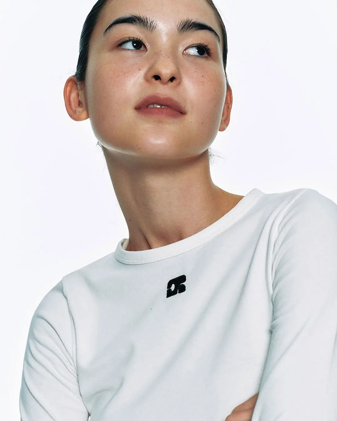 센토르 CENTAUR LONG SLEEVE SPAN T-SHIRT_WHITE 상품 이미지 1